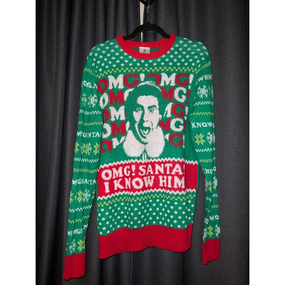 Ugly Christmas Sweater Xmas Size Large Elf - Picture 1 of 3